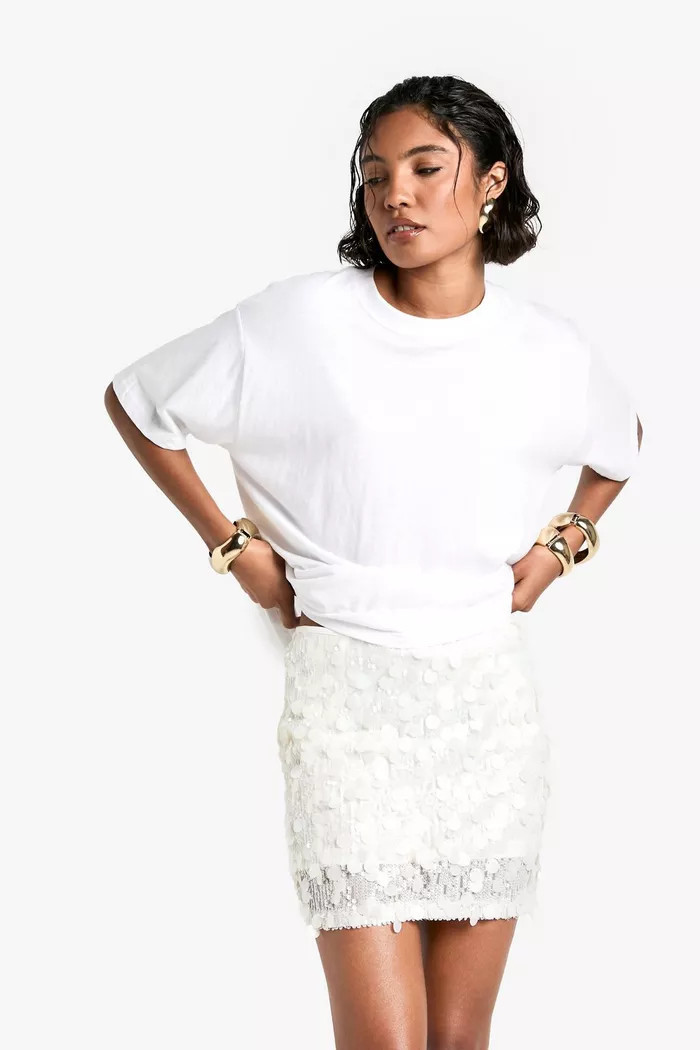 Tall Disc Sequin Mini Skirt | Boohoo.com (UK & IE)
