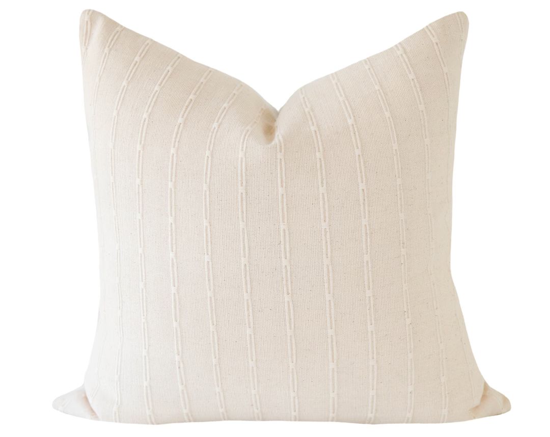 Cream Stripe Pillow Covers, Textured Dash Stripe, Modern Farmhouse Pillow Covers, Woven Pillow Co... | Etsy (US)
