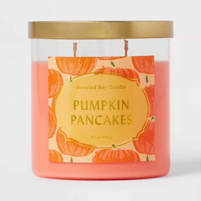 15.1oz Lidded Glass Jar 2-Wick Pumpkin Pancakes Candle - Opalhouse&#8482; | Target