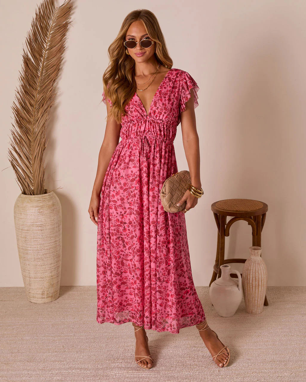 Private Island V-Neck Floral Maxi Dress | VICI