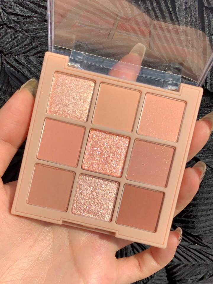 Fosco Cintilar Paleta De Sombras , 9 Cores Longa Duração Glitter Fosco Paleta De Sombras Maquia... | SHEIN