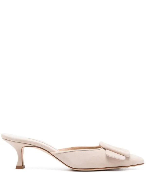Manolo Blahnik Maysale 50mm Suede Pumps | Neutrals | FARFETCH | Farfetch Global