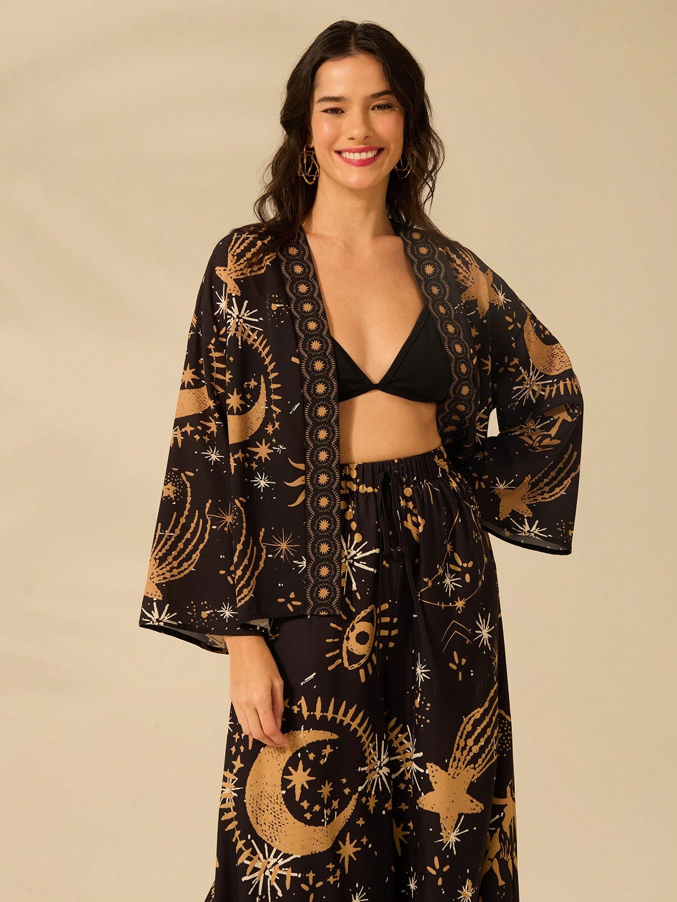 CAJUNI Casual damesvest met lange mouwen en print | SHEIN  Nederland | SHEIN