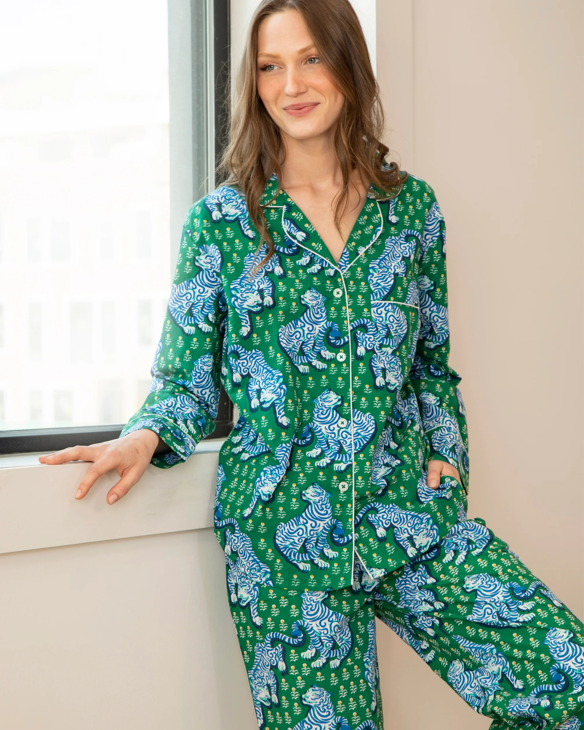 Tiger Queen Tall Long Sleep Set Jade | Printfresh