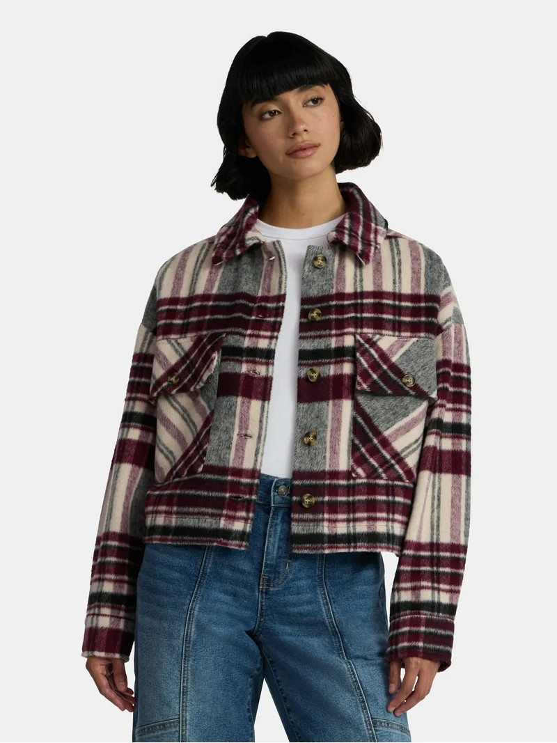 Madden NYC Women’s Plaid Jacket, Midweight, Sizes XXS-XXL | Walmart (US)