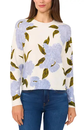 CeCe Hydrangea Sweater in New Ivory at Nordstrom Rack, Size Large | Nordstrom Rack