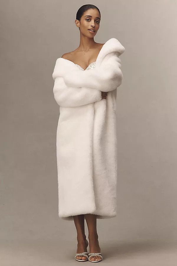 Vivian Faux- Fur Long Coat Jacket | Anthropologie (US)