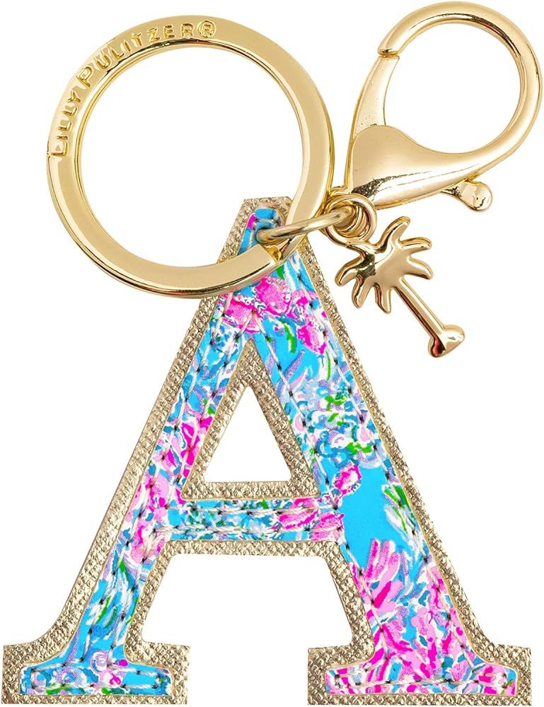 Lilly Pulitzer Leatherette Initial Keychain, Letter Bag Charm for Women | Amazon (US)