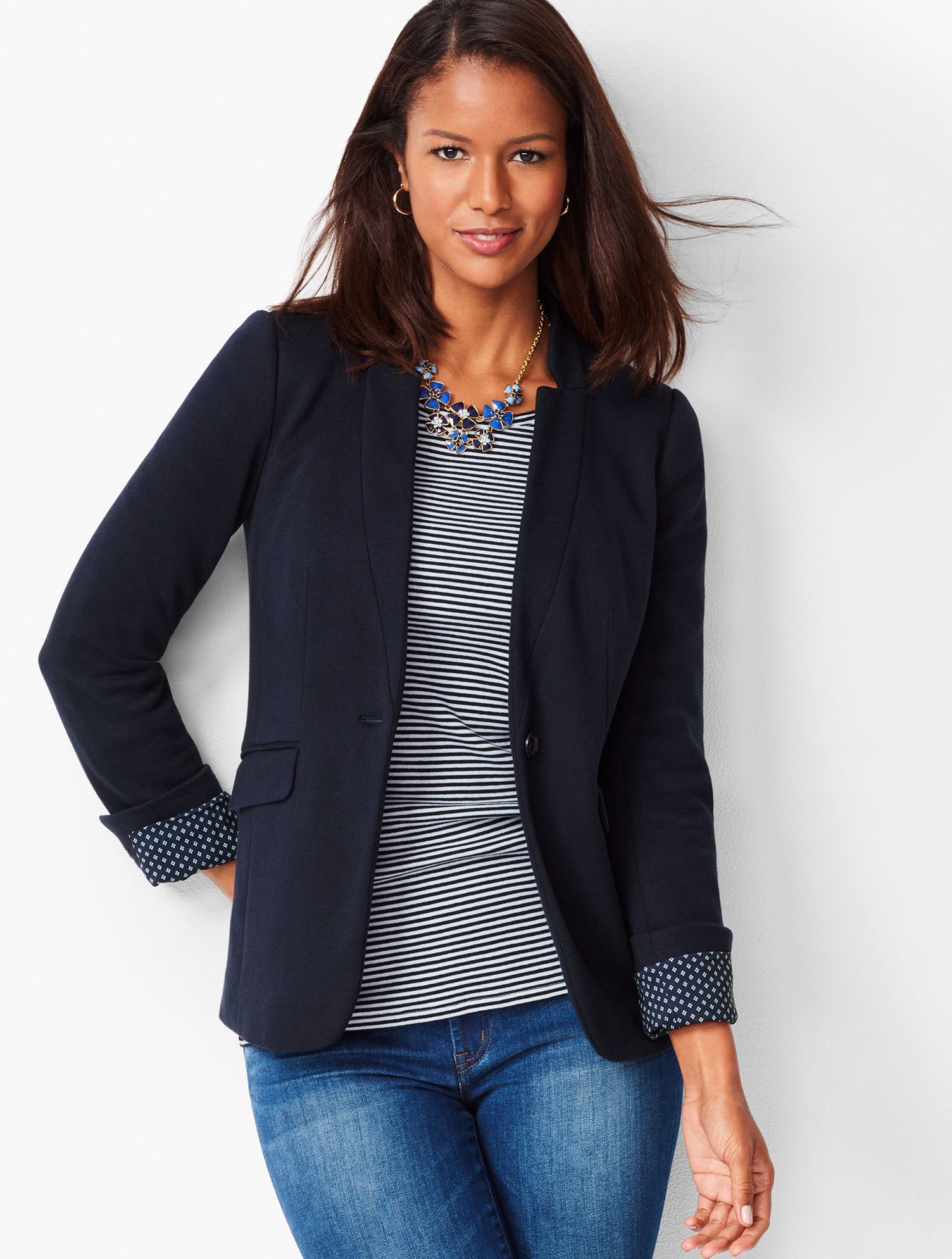 Perfect Ponte Blazer- Solid | Talbots
