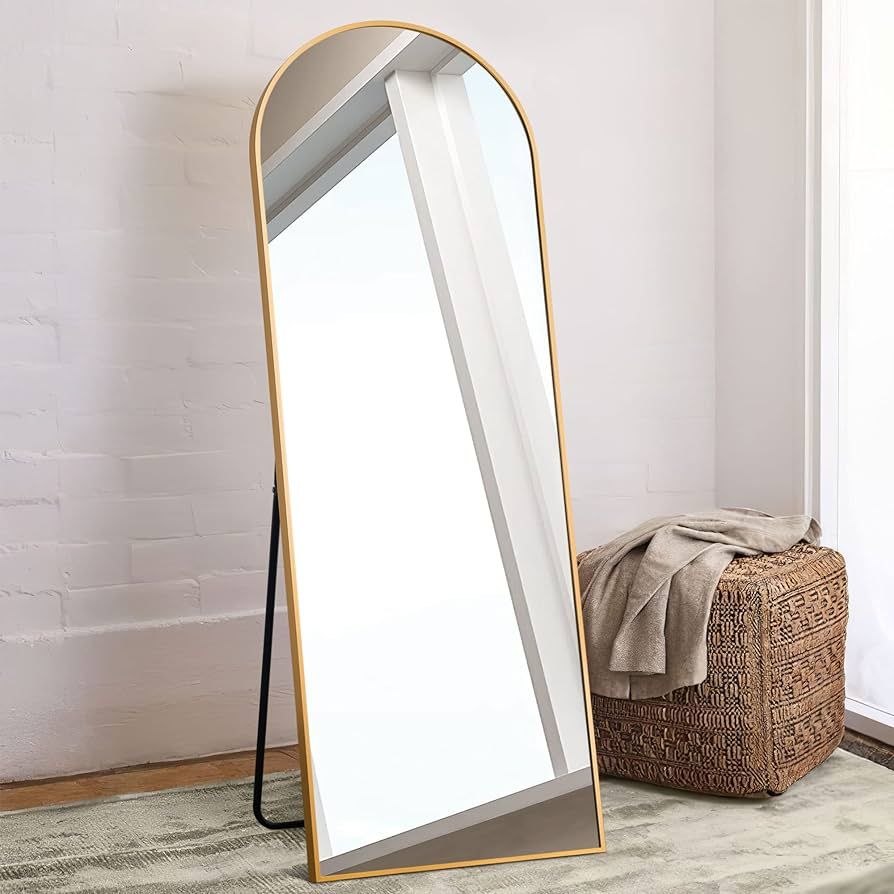 Natsukage 71"x24" Arched Full Length Mirror, Oversized Floor Mirror with Stand, Standing Hanging ... | Amazon (US)