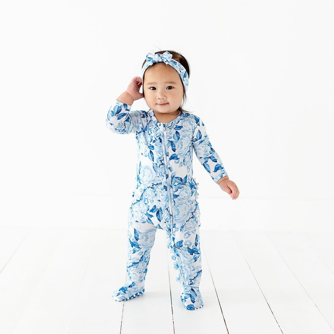 My Something Blue Ruffle Footie | Bums and Roses