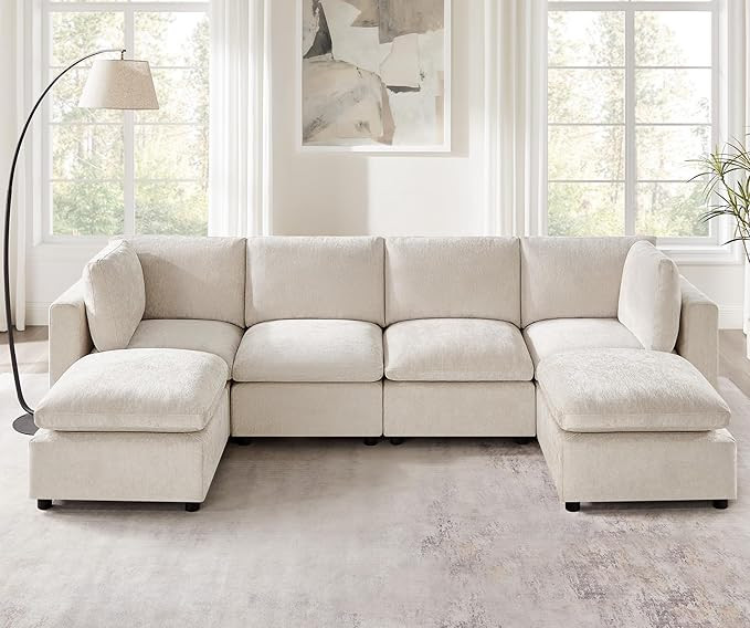 VANOMi Modular Sectional Sofa, Convertible Sofa Couch Modular Sofa with Ottoman, Sectional Sofas ... | Amazon (US)