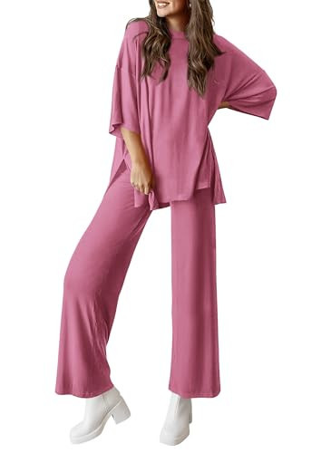 PRETTYGARDEN Two Piece Sets for Women Summer Fashion Lounge Matching Set 2026 Spring Travel Vacation Airport Outfits Clothing (Pink,Medium) | Amazon (US)