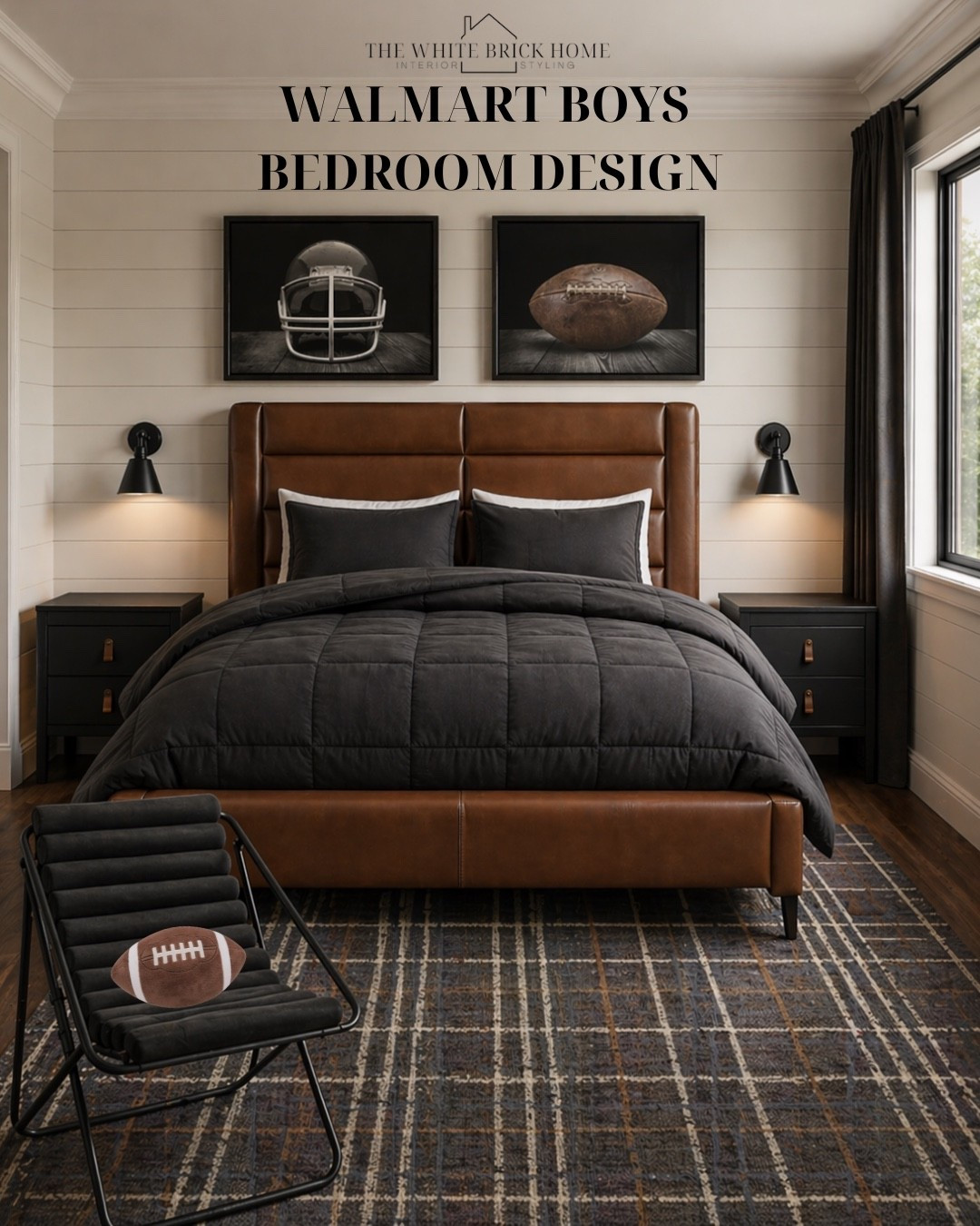 An affordable, stylish, teen boy bedroom from Walmart with texture and modern footbal wall art! 
🖤🖤
Boys room, boys bedroom, kids room, kids bedroom, boys room decor, boys room bedding, boys room rug, boys room wall sconce, boys room design, boys room bed, affordable boys bedroom, affordable football bedroom for a teen boy, Walmart bedroom for a kid, boys room design ideas affordable, football bedroom, football room, football bedroom decor, teen boy bedroom ideas, sports themed bedroom. 


#LTKSeasonal #LTKKids #LTKHome