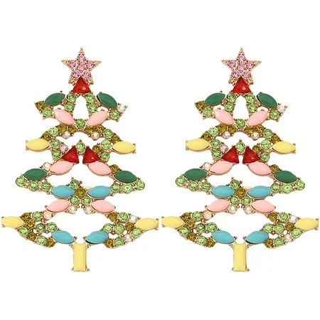 Zhiyie 1 Pair Christmas Earrings Christmas Tree Dangling Earrings Xmas Drop Earrings | Walmart (US)