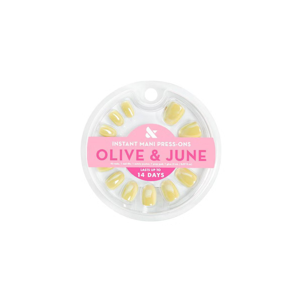 Olive & June Press-On Fake Nails - XS Round - Citrus Chrome - 42ct | Target