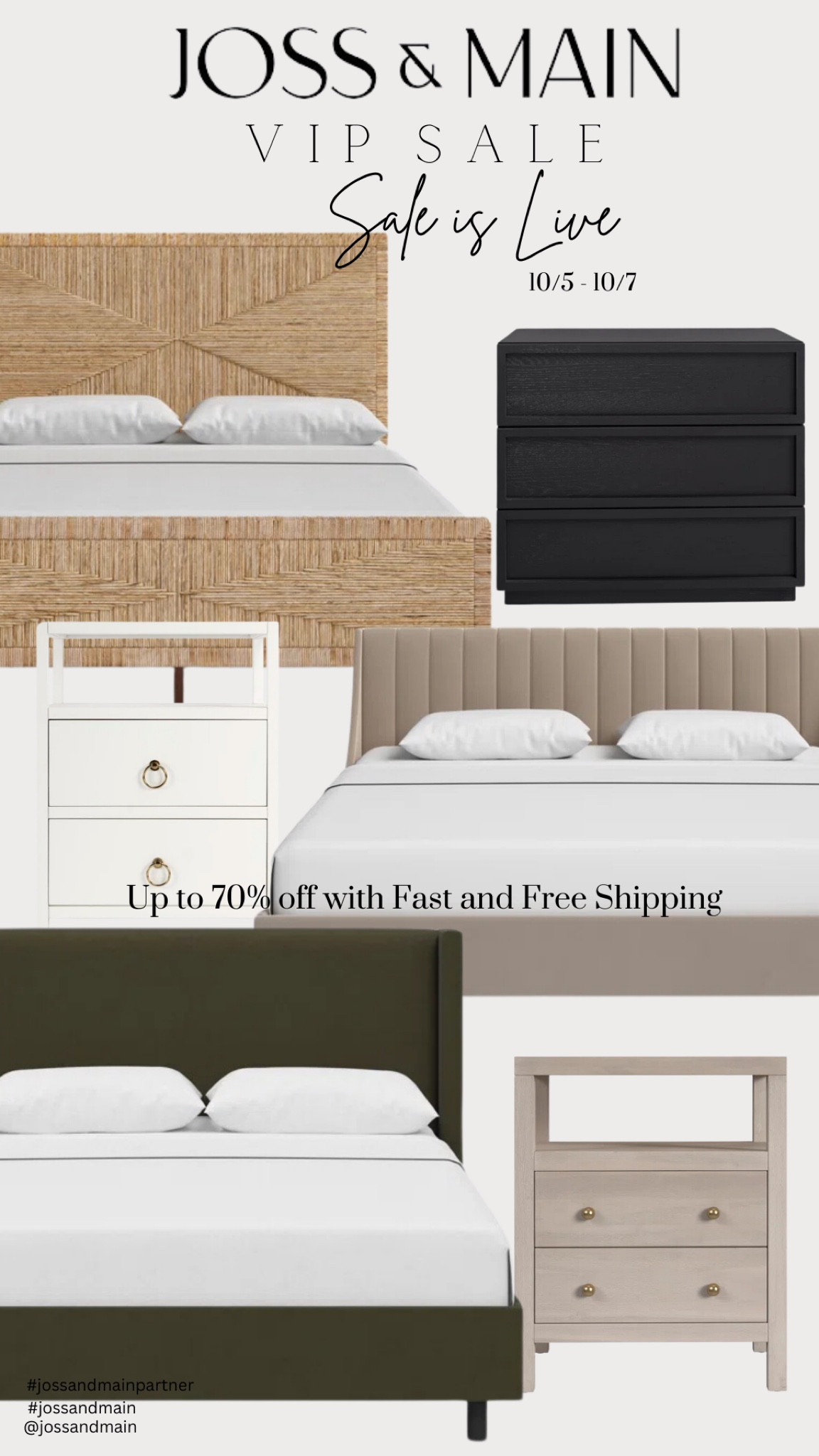 Joss & Main’s best prices of the year are here! Here are some of my favorite picks from the VIP Sale.  

Shop the sale from 10/5 - 10/7 and score some major deals on items like furniture, lighting, bedding, rugs, and more!   Don’t miss out on deals  up to 70% off with fast and free shipping.


@jossandmain #jossandmain #jossandmainpartner #homedecorfinds #salealert #homedecor #modernfarmhousedecor #furniturefinds #vanity #interiordesign

#LTKFallSale 

#LTKSaleAlert #LTKHome