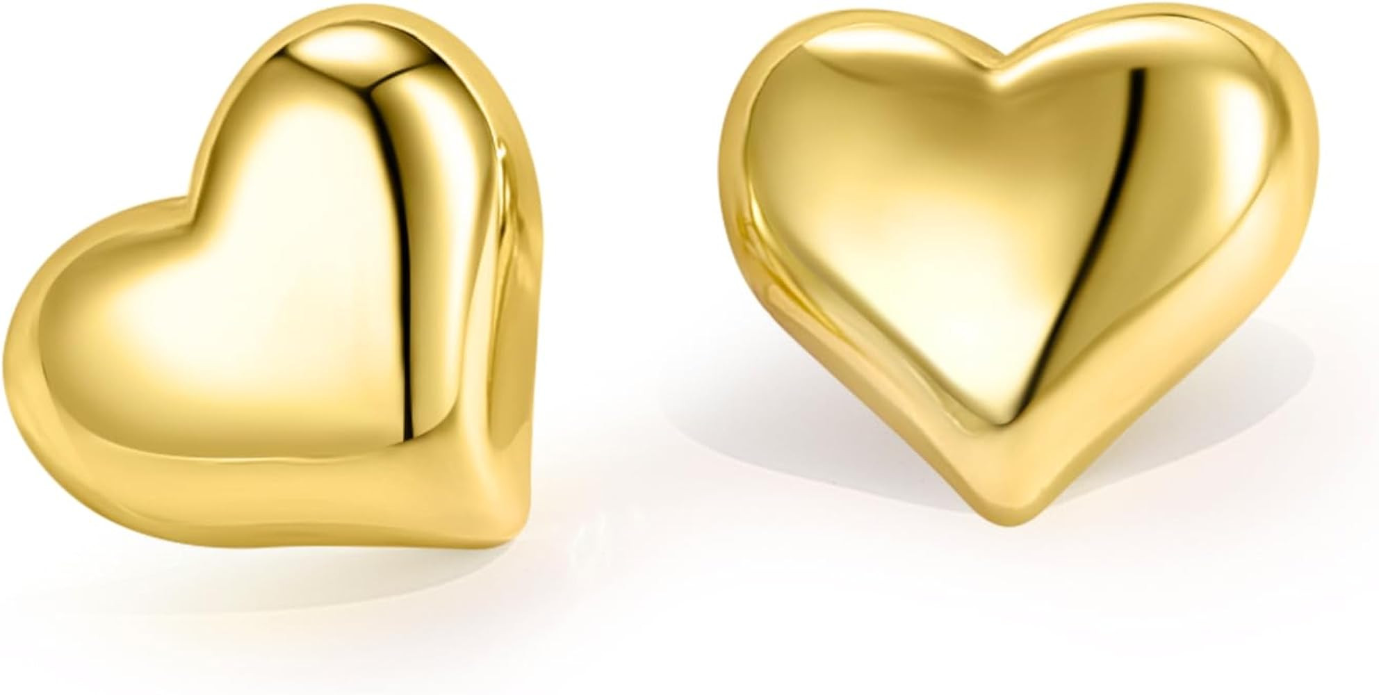 LANBEIDE Gold Herz Schleifen Ohrringe, 14 Karat Vergoldet Herz Schleifen Ohrstecker Statement Ohr... | Amazon (DE)