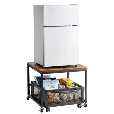 Mini Fridge Stand with Storage 198lbs Cart & Swivel Wheels | Wayfair North America