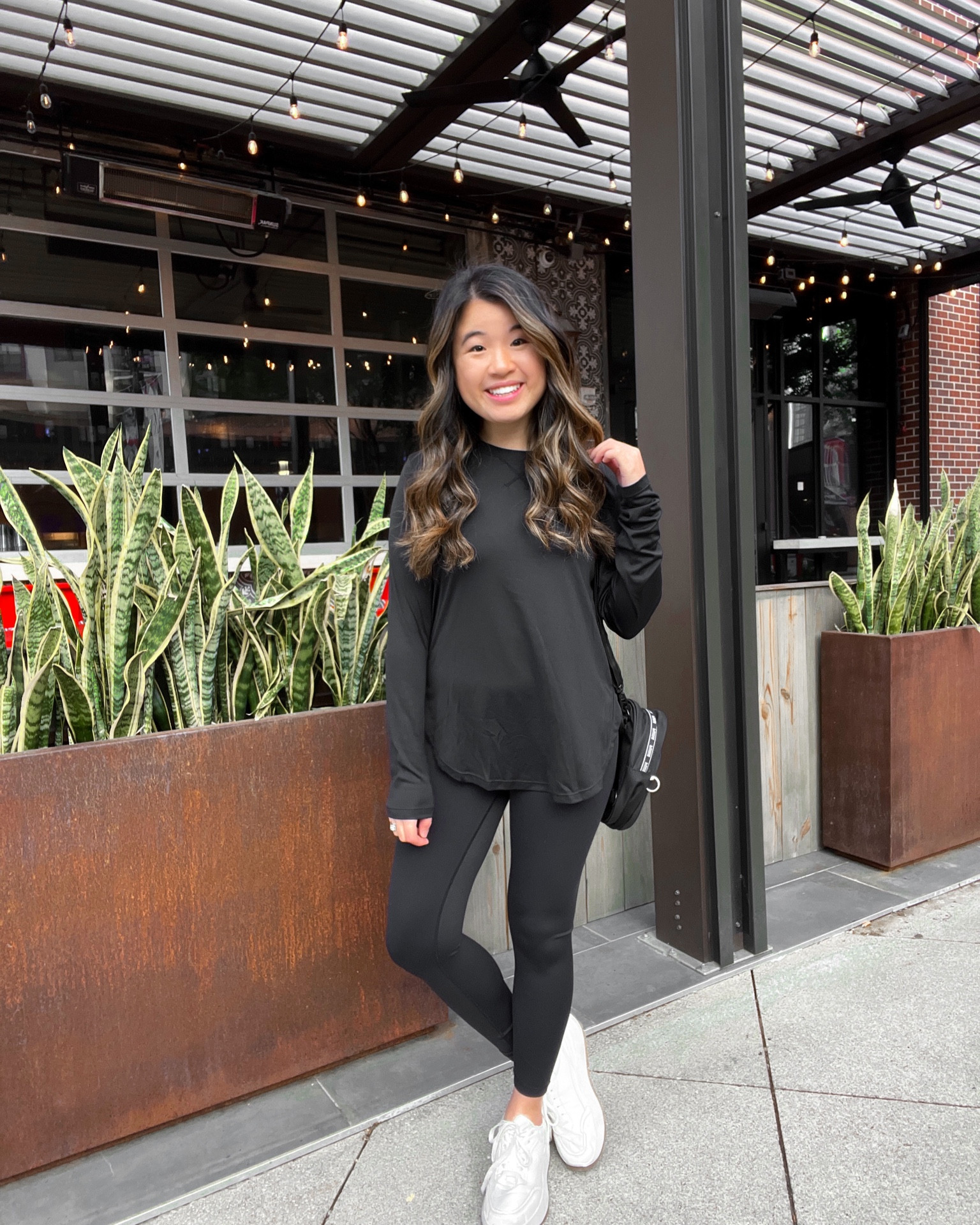 Athleisure outfit inspiration: Black athletic shirt from Amazon (size small), leggings from Fanka (size small), sneakers from Pink Lily Boutique (size 6.5)

#LTKU #LTKunder50 #LTKfit
