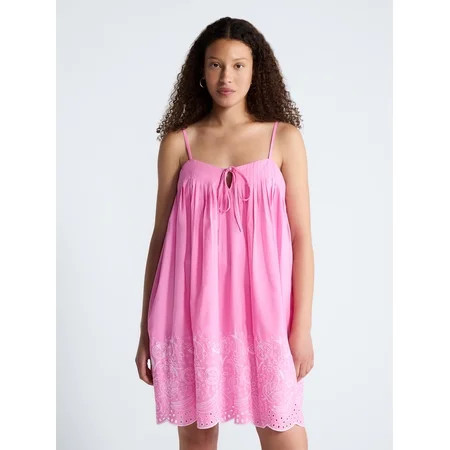 Free Assembly Women's and Women's Plus Cotton Pintuck Mini Dress, Sizes XS-4X | Walmart (US)