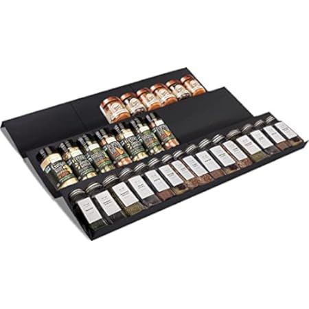 FEMELI Spice Drawer Organizer Insert for Kitchen,Adjustable Expandable Spice Rack Tray 4 Tiers for S | Amazon (US)