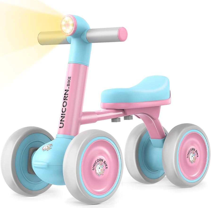 Baby Balance Walker Bike for Toddler: 4 Wheels Pre-School First Bike Walk and Ride On Toys - Idea... | Amazon (US)