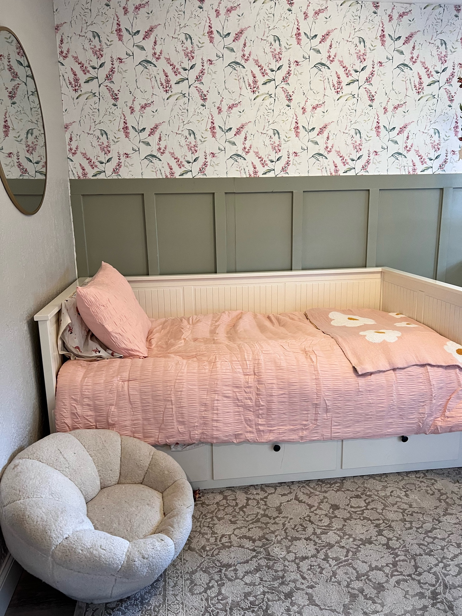 Toddler girl room this was our in between space from her crib to transitioning to her daybed and we hated this day bed but loved the idea of a daybed! So I’m linking it all my favorite toddler girl room finds! 

#LTKKids #LTKBacktoSchool #LTKHome