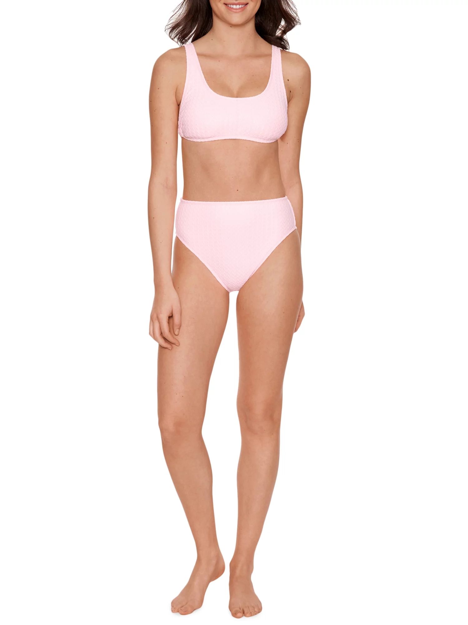 No Boundaries Junior's Retro Swim Pink Bottom Swimsuit | Walmart (US)