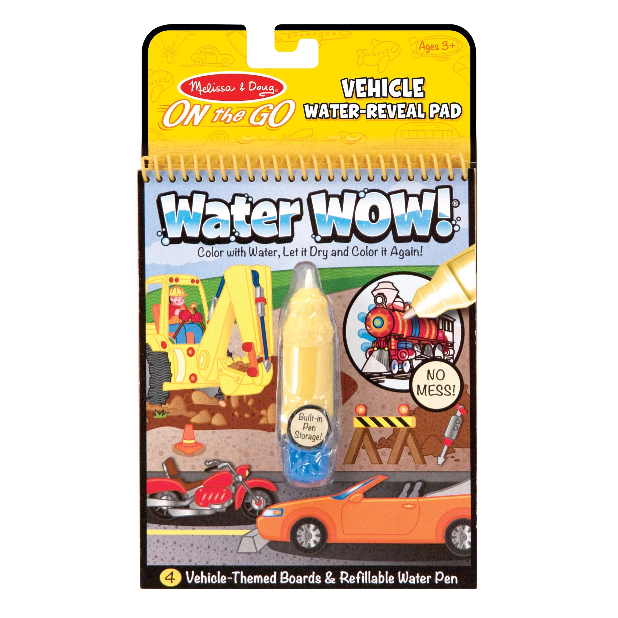 Melissa & Doug On the Go Water Wow! Reusable Water-Reveal Activity Pad - Vehicles - Walmart.com | Walmart (US)