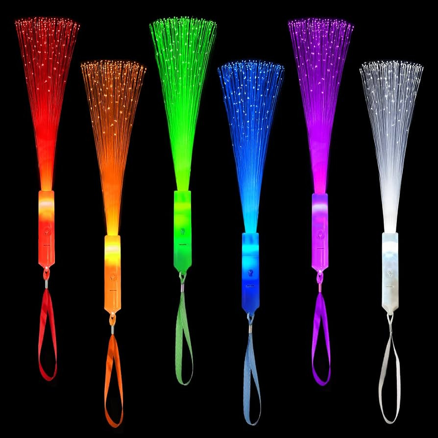 6 Pack Glow Sticks Toys Party Favors Supplies for Kids, Light Up Camping Essentials Games Fiber O... | Amazon (US)