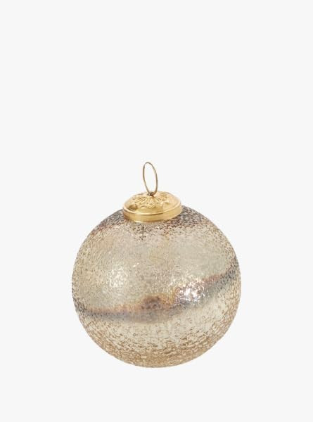 Set of 6 Northern Lights Glass Ornaments, Metallic Textured Gold Christmas Tree Decorations, Avai... | Amazon (US)
