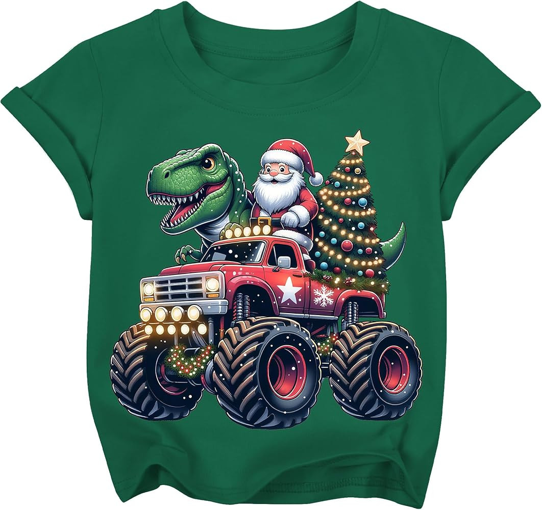 Kids Christmas Shirt Boys Santa Claus T-Shirts Funny Toddler Xmas Vacation Graphic Tee Tops 2025 ... | Amazon (US)