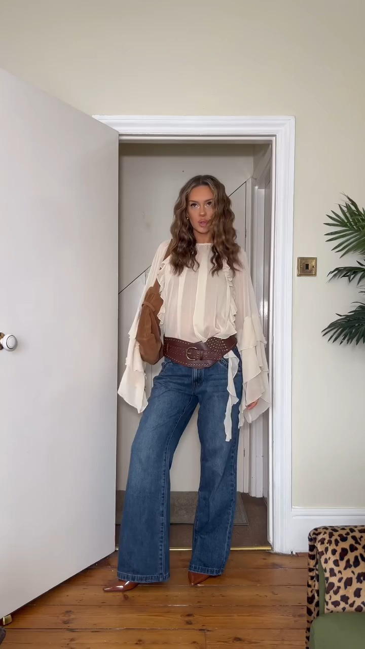 Spring Outfit Ideas, Classic Style, Party Outfit, Vintage Outfit, Boho Outfit, Cider,  Leather Flats, Maxi Skirt, Suede Bag, Jeans 

 #LTKAprilSpotlight #LTKuk #LTKspring