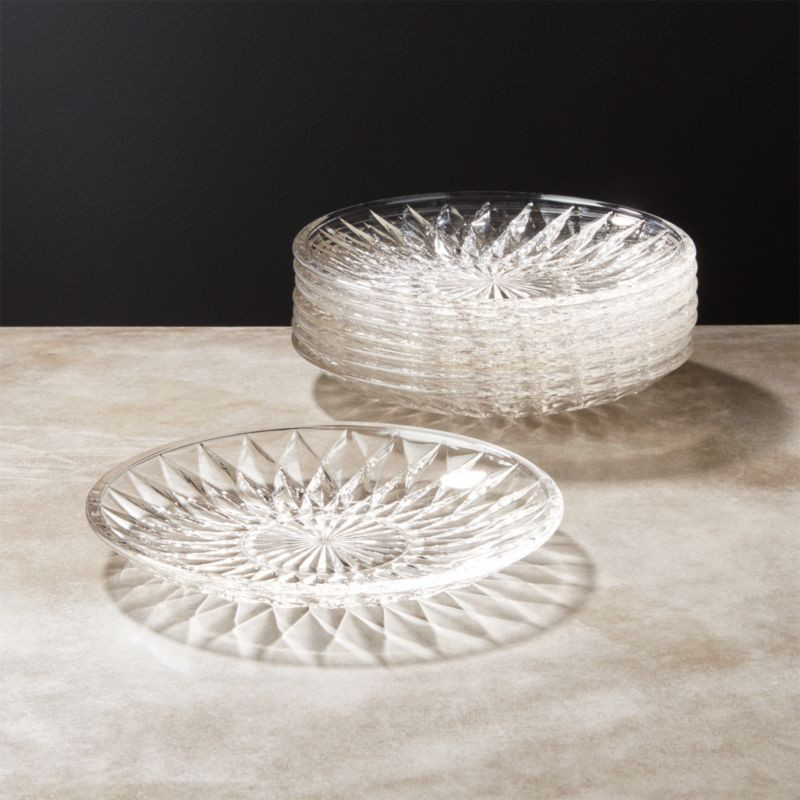 Daphne Glass Appetizer Plate Set of 8 + Reviews | CB2 | CB2