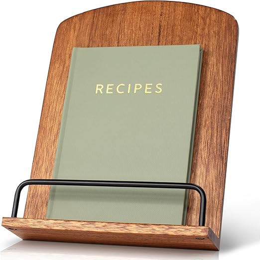 Beautiful Cookbook Stand for Your Kitchen Counter - Solid Wood Stand Easily Keeps Cook or Recipe ... | Amazon (US)