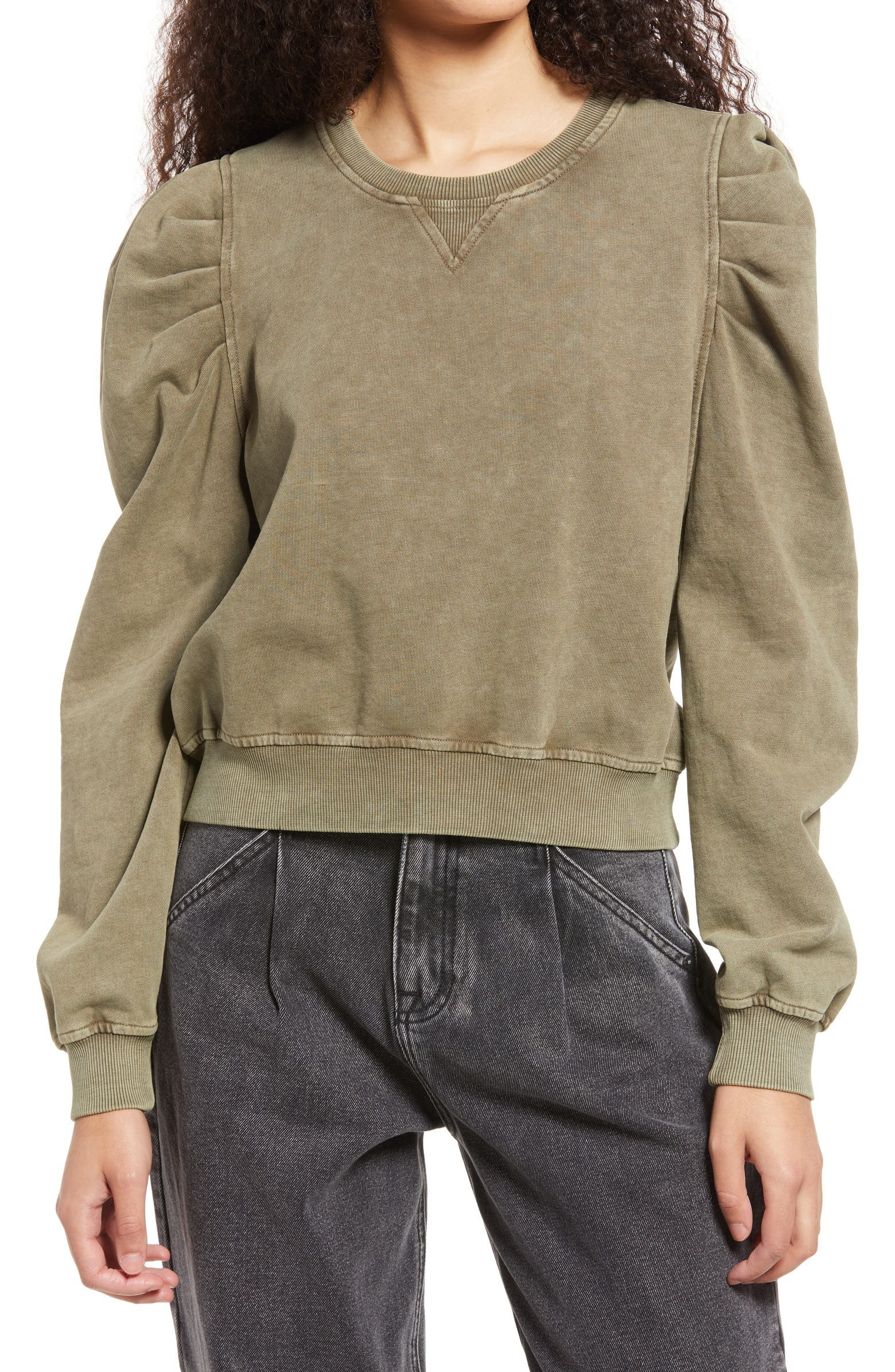 Puff Sleeve Cotton Sweatshirt | Nordstrom | Nordstrom