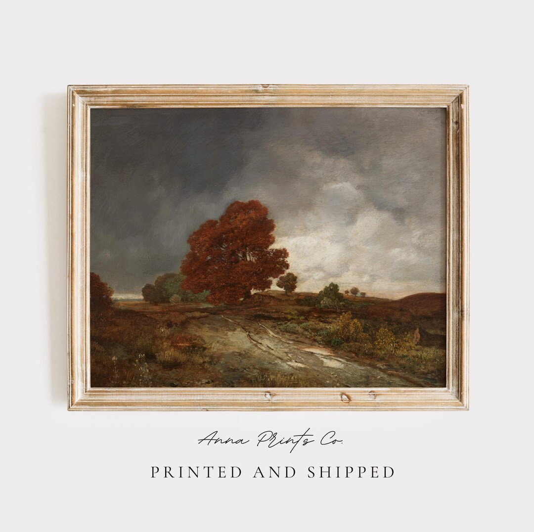 MAILED Giclée Print Antique Moody Autumn Landscape Painting Fall Wall Decor Victorian Fine Art P... | Etsy (US)