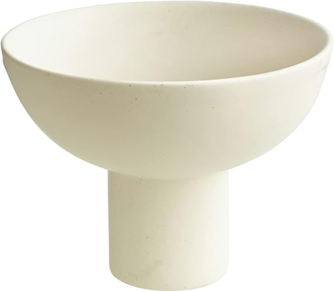 WENSHUO Sphere High-foot Ceramic Compote Fruit Bowl, Centerpiece Pedestal Bowl, 6.8" × 9", Matte... | Amazon (US)