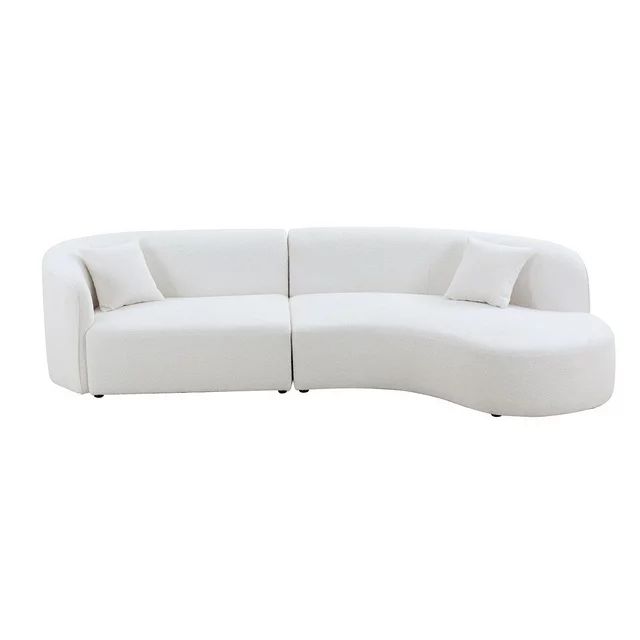 Luxury Modern Style Living Room Upholstery Curved Sofa with Chaise 2-Piece Set, Right Hand Facing... | Walmart (US)