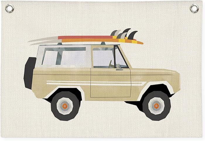 DDYGZYW Surf Decor Linen Banner Wall Hanging,Beach Surf Coastal Vintage Decor,Trendy Retro Surf C... | Amazon (US)