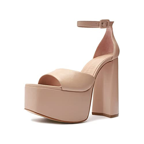 SCHUTZ Lenne Bright Tangerine Ankle Strap Open Toe Block Heel Platform Sandals (Sweet Rose, 10.5) | Amazon (US)