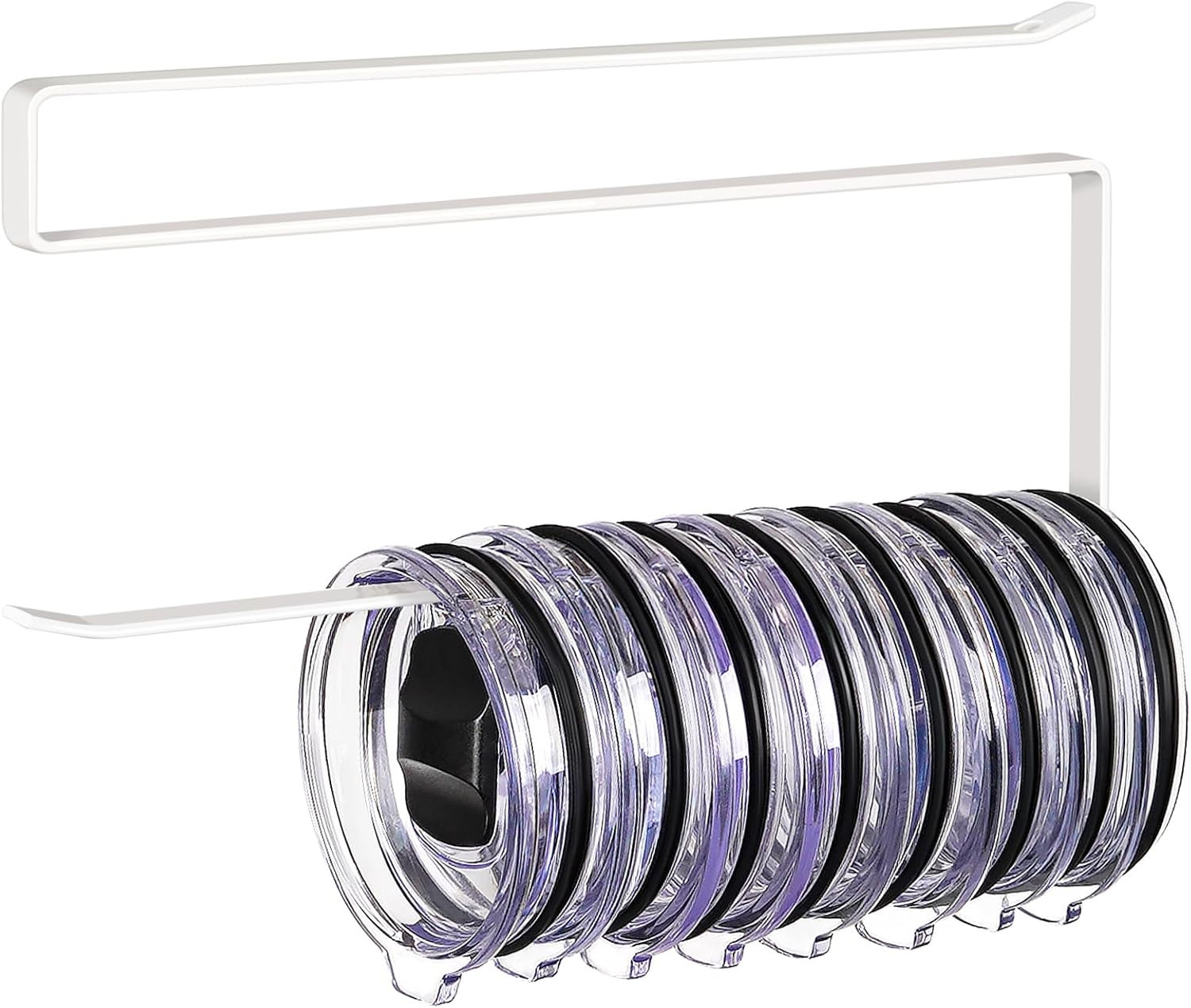 Tumbler Lid Organizer, Horizontal Tumbler Lid Storage Hook Up to 10 Lids, Space Saving Cup Lid Ho... | Amazon (US)