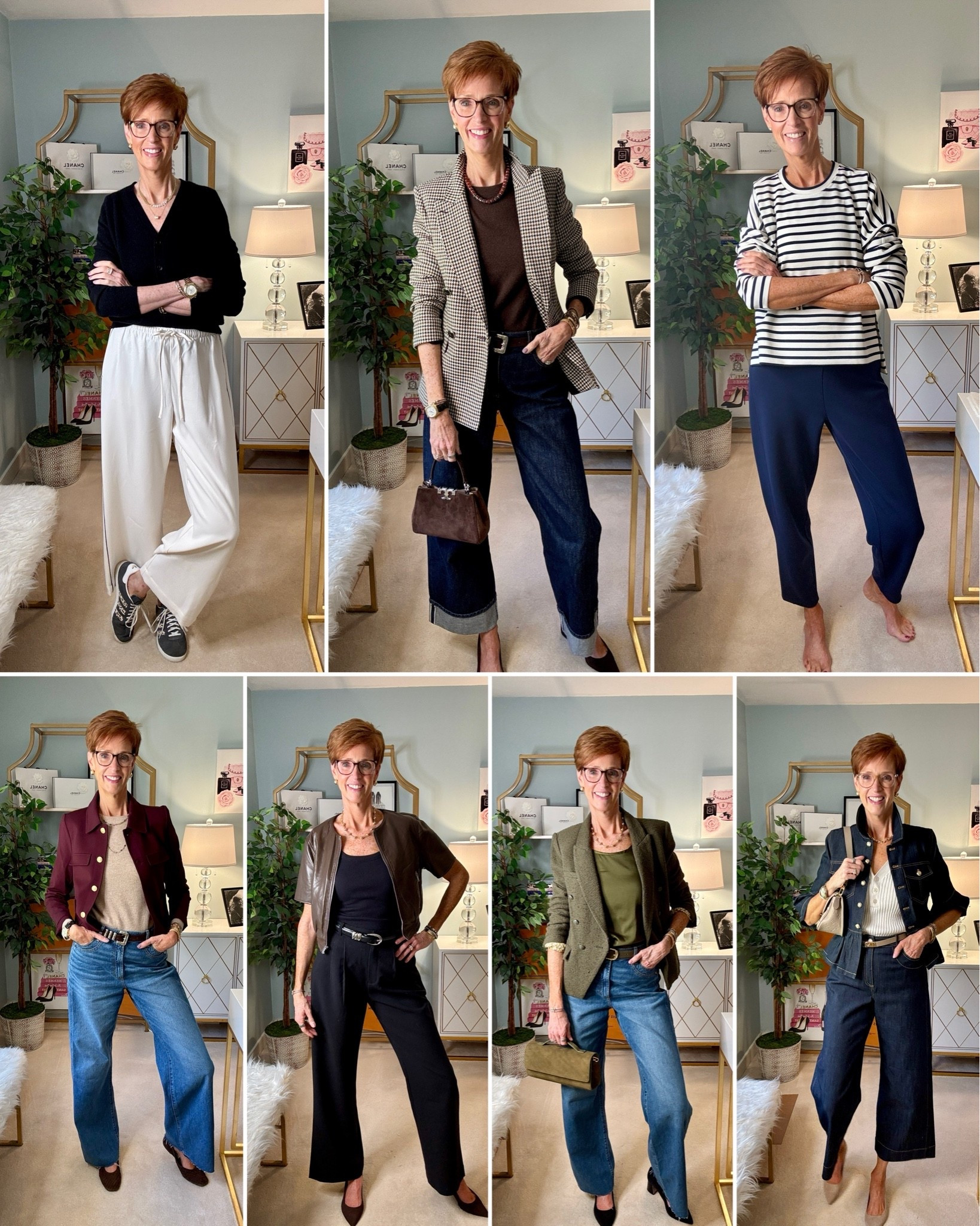 8 Outfits. One Closet. Plenty of Ideas.
Some weeks call for a polished blazer and beautiful suede accessories. Other days, all I want is a comfortable pair of pants, a great sweater and sneakers. This week's outfit roundup has a little of everything! I'm sharing eight real-life fall outfits from my closet, including elevated denim, classic blazers, cashmere sweaters, wide-leg jeans and comfortable everyday pieces. At 56 and 6'1", I've learned that great personal style isn't about buying more clothes. It's about finding pieces that fit well, work together and make getting dressed easier.