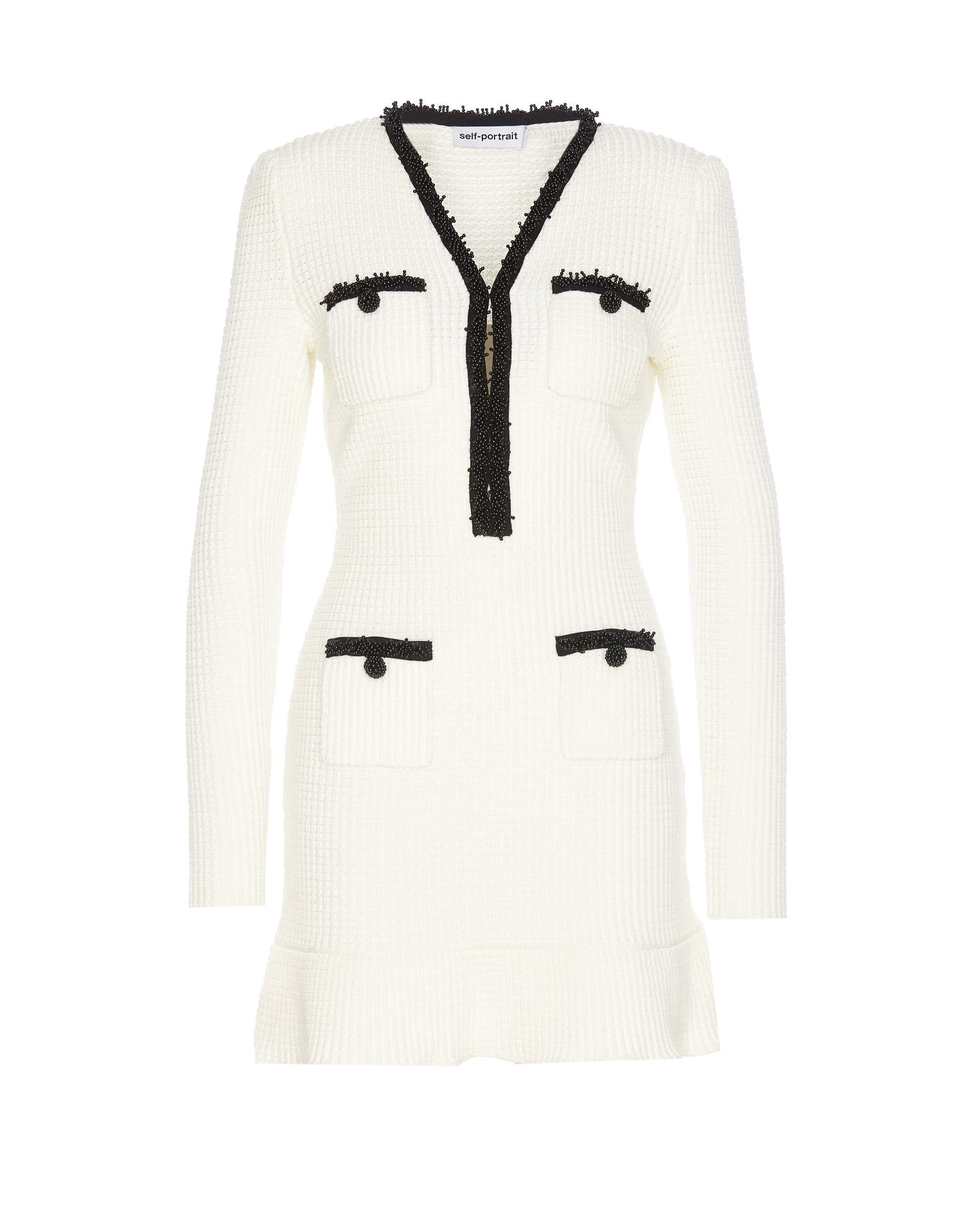 self-portrait Pearl Knitted Dress | Italist.com US