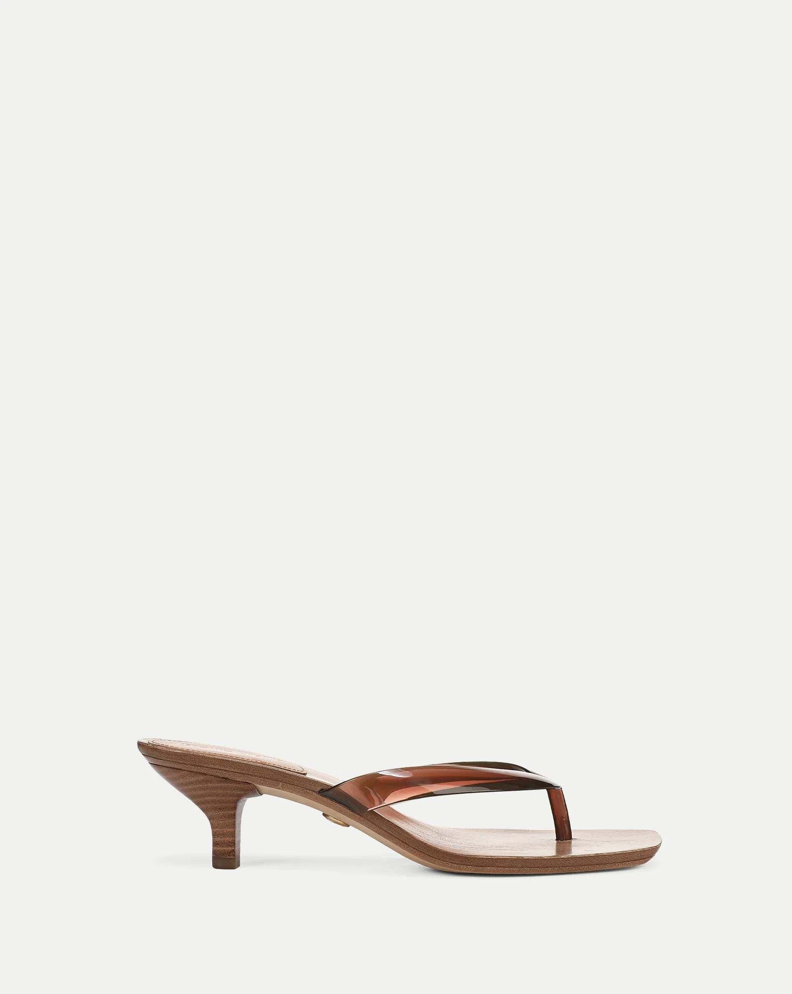 Clea Jelly Kitten-Heel Sandal in Brown Hazelwood | Veronica Beard | Veronica Beard