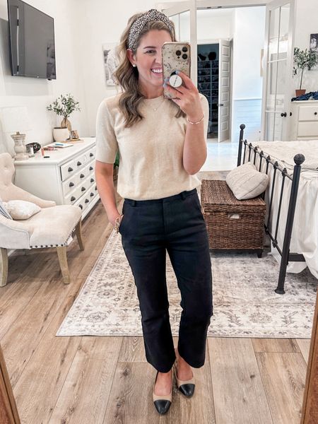 Monday Work Outfit✨ My black work pants are on sale for $42! Also come in blue and white. Run tts, wearing size 00P

Sweater- linked similar
Flats- run tts, size 5.5, on sale for $41

Work outfit, workwear, business casual, neutral workwear, chic outfit, classic outfit

#LTKWorkwear #LTKFindsUnder50 #LTKSaleAlert