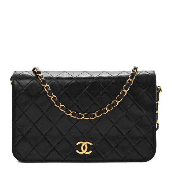 Lambskin Quilted Small Single Flap Bag Black | FASHIONPHILE (US)