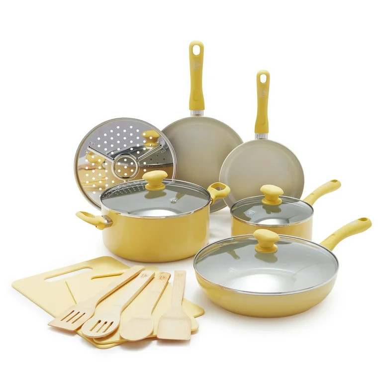 GreenLife Ceramic Nonstick Yellow 15pc Set | Walmart (US)