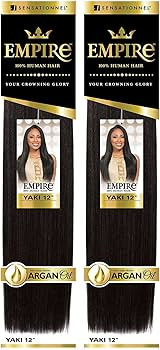 Sensationnel 2-Pack Deal ! Human Hair Weave Empire Yaki Weaving (12", 1) | Amazon (US)